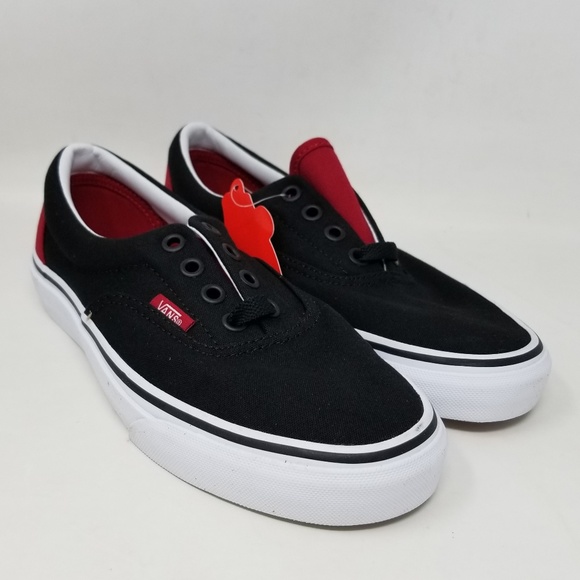 vans era black red